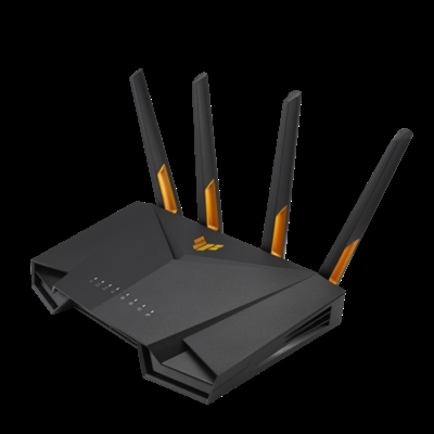 Asustek 90IG0790-MO3B00 ASUS TUF Gaming AX3000 V2. Banda Wi-Fi: Doble banda (2,4 GHz / 5 GHz), Estándar Wi-Fi: Wi-Fi 6 (802.11ax), Tasa de transferencia de datos WLAN (máx.): 2402 Mbit/s. Tipo de interfaz Ethernet LAN: Gigabit Ethernet, Servidor VPN: OVPN, IPSec, PPTP. Algoritmos de seguridad soportados: WPA, WPA-Enterprise, WPA2, WPA2-Enterprise, WPA3, WPS, Tabla de direcciones MAC: 64 entradas, NAT, funcionalidad: PPTP, L2TP, IPSec, RTSP, H.323, SIP Passthrough,PPPoE relay. Tipo de producto: Router de sobremesa, Color del producto: Negro, Naranja, Indicadores LED: LAN, Poder, Estado, WAN. Cables incluidos: Corriente alterna