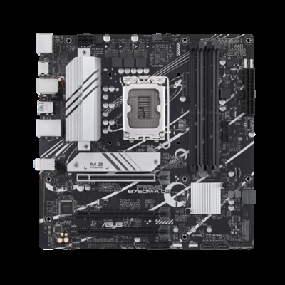 Asustek 90MB1D00-M1EAYC ASUS PRIME B760M-A D4-CSM. Fabricante de procesador: Intel, Socket de procesador: LGA 1700, Procesador compatible: Intel® Celeron®, Intel® Pentium® Gold, Intel® Core™ i3, Intel® Core™ i5, Intel® Core™.... tipos de memoria compatibles: DDR4-SDRAM, Memoria interna máxima: 128 GB, Tipo de ranuras de memoria: DIMM. Interfaces de disco de almacenamiento soportados: M.2, SATA III, Tipos de unidades de almacenamiento admitidas: HDD & SSD, Niveles RAID: 0, 1, 5, 10. Tipo de interfaz ethernet: 2.5 Gigabit Ethernet. Componente para: PC, Factor de forma: micro ATX, Familia del chipset: Intel