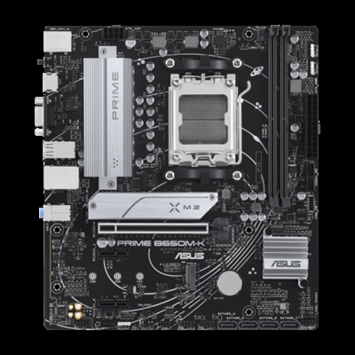 Asustek 90MB1F60-M0EAY0 ASUS PRIME B650M-K. Fabricante de procesador: AMD, Socket de procesador: Zócalo AM5, Procesador compatible: AMD Ryzen™ 5, AMD Ryzen™ 7, AMD Ryzen 9 7th Gen. tipos de memoria compatibles: DDR5-SDRAM, Memoria interna máxima: 96 GB, Tipo de ranuras de memoria: DIMM. Interfaces de disco de almacenamiento soportados: M.2, SATA III, Tipos de unidades de almacenamiento admitidas: HDD & SSD, Niveles RAID: 0, 1, 10. Tipo de interfaz ethernet: 2.5 Gigabit Ethernet. Componente para: PC, Factor de forma: micro ATX, Familia del chipset: AMD