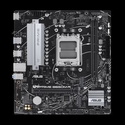 Asustek 90MB1H30-M0EAY0 ASUS PRIME B650M-R. Fabricante de procesador: AMD, Socket de procesador: Zócalo AM5, Procesador compatible: AMD Ryzen 9 8th Gen, AMD Ryzen™ 3, AMD Ryzen™ 5, AMD Ryzen™ 7, AMD Ryzen 9 7th Gen. tipos de memoria compatibles: DDR5-SDRAM, Memoria interna máxima: 96 GB, Tipo de ranuras de memoria: DIMM. Interfaces de disco de almacenamiento soportados: M.2, SATA III, Tipos de unidades de almacenamiento admitidas: HDD & SSD, Niveles RAID: 0, 1, 10. Tipo de interfaz ethernet: 2.5 Gigabit Ethernet. Componente para: PC, Factor de forma: micro ATX, Familia del chipset: AMD