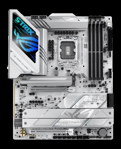 Asustek 90MB1I90-M0EAY0 ASUS ROG STRIX Z890-A GAMING WIFI. Fabricante de procesador: Intel, Socket de procesador: LGA 1851 (Socket V1), Procesador compatible: Intel Core Ultra (Series 2). tipos de memoria compatibles: DDR5-SDRAM, Memoria interna máxima: 192 GB, Tipo de ranuras de memoria: DIMM. Interfaces de disco de almacenamiento soportados: M.2, SATA III, Tipos de unidades de almacenamiento admitidas: HDD & SSD, Niveles RAID: 0, 1, 5, 10. Tipo de interfaz ethernet: 2.5 Gigabit Ethernet, Estándar Wi-Fi: Wi-Fi 7 (802.11be), Wi-Fi estándares: 802.11a, 802.11b, 802.11g, Wi-Fi 4 (802.11n), Wi-Fi 5 (802.11ac), Wi-Fi 6 (802.11ax), Wi-Fi 6E.... Componente para: PC, Factor de forma: ATX, Familia del chipset: Intel