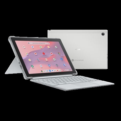 Asustek 90NX0781-M00F70 ASUS Chromebook CM30 Detachable CL3001DM2A-R70323 - Ordenador Portátil 10.51 WUXGA (ARM Cortex Kompanio 520, 8GB RAM, 128GB eMMC, ARM Mali-G52 MC2, ChromeOS) Plata Niebla - Teclado QWERTY español. Tipo de producto: Chromebook, Factor de forma: Convertible (extraíble). Familia de procesador: ARM Cortex, Modelo del procesador: Kompanio 520. Diagonal de la pantalla: 26,7 cm (10.5), Tipo HD: WUXGA, Resolución de la pantalla: 1920 x 1200 Pixeles, Pantalla táctil. Memoria interna: 8 GB, Tipo de memoria interna: LPDDR4x-SDRAM. Capacidad total de almacenaje: 128 GB, Unidad de almacenamiento: eMMC. Modelo de adaptador gráfico incorporado: ARM Mali-G52 MC2. Sistema operativo instalado: ChromeOS. Color del producto: Plata