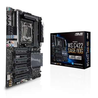 Asustek 90SW00J0-M0EAY0 ASUS WS C422 SAGE/10G. Componente para: Puesto de trabajo, Factor de forma: CEB, Chipset: Intel® C422. Socket de procesador: LGA 2066 (Socket R4), Número de procesadores soportados: 1. Número de ranuras DIMM: 8, tipos de memoria compatibles: DDR4-SDRAM, Memoria interna máxima: 512 GB. Interfaz del HDD: Serial ATA III, Niveles RAID: 0,1,5,10. Tipo de interfaz ethernet: 10 Gigabit Ethernet. Tipos de BIOS: UEFI