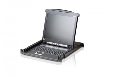 Aten CL1000M-ATA-SG El CL1000 es una consola KVM LCD que realiza las funciones de interfaz de administración de numerosos conmutadores KVM. El CL1000 incorpora un panel LCD con retroiluminación LED de 17 o 19 integrado, teclado completo y panel táctil en una carcas de 1U, de montaje en bastidor y Slideaway™.Aquellos usuarios que ya dispongan de conmutador pueden aprovechar las ventajas de ahorro de espacio y eficiencia de la consola KVM LCD CL1000 sin tener que hacer frente al innecesario coste de comprar un conmutador KVM. Este modelo ofrece cómodo acceso a consola en el bastidor a los conmutadores KVM que ya tiene instalados en su sede.