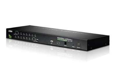 Aten CS1716A-AT-G El Switch KVM CS1716A es una unidad de control que permite acceder a múltiples computadores desde una sola consola. Una unidad de CS1716A puede controlar hasta 8 computadores. Con 31 unidades adicionales de CS1708A conectadas en Daisy Chain una con otra, es possible controlar hasta 512 servidores desde una sola consola. Adicionalmente, una puerta USB en el panel frontal permite a cada computador acceder a un periférico USB, uno a la vez.1x Switch KVM CS1716A con kit de Montaje en Rack2x Cables especiales de KVM1x Cable de Actualización de Firmware1x Set de Soportes de Goma1x 0AD8-1605-24M1 Adaptador de Poder1x Guía de Usuario