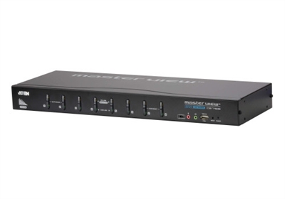 Aten CS1768-ATA-G Aten switch 8 port usb dvi kvm with usb peripheral support audio and broadcast mode. Calidad de vídeo superior: 1920 x 1200 (DVI de enlace único); 2048 x 1536 (VGA); DDC2B. Admite una salida de vídeo digital (DVI) o analógica (VGA); Conexión en cascada a tres niveles - controle hasta 512 ordenadores. Modo Broadcast - permite enviar comandos desde la consola a todos los ordenadores para realizar operaciones simultáneamente. Función Multi pantalla - apile hasta cuatro unidades CS1768 y visualice vídeo de hasta cuatro monitores (doble pantalla / triple pantalla / cuádruple pantalla).