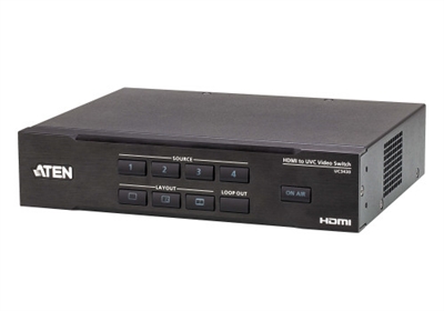 Aten UC3430-AT-G El conmutador de vídeo de 4 entradas HDMI a USB CAMLIVE PRO 4K (UC3430) captura hasta cuatro entradas HDMI 4K @ 60, lo que permite a los usuarios mezclar señales de vídeo duales en un único flujo, al tiempo que admite múltiples opciones de salida, incluyendo 4K @ 60 HDMI PGM / Loop-through para fines de previsualización y monitorización y salida USB-C 4K @ 30 para broadcast en directo por Internet. La salida USB-C es compatible con el software de streaming más popular, como Zoom, Microsoft Teams, Youtube, Facebook, GoToWebinar, Open Broadcaster, XSplit Broadcaster y Twitch en Windows y Mac. Además, el CAMLIVE PRO 4K cuenta con funcionalidades de mezclador de audio para mezclar hasta 4 audios HDMI y 1 audio de nivel de línea para que los usuarios añadan narración / música en directo al contenido, agilizando el proceso de producción.Al trabajar con la intuitiva aplicación ATEN OnAir Lite, los usuarios pueden controlar remotamente los ajustes del dispositivo en tiempo real, desde la conmutación/mezcla de múltiples fuentes AV, el recorte/redimensionamiento de contenidos, el diseño hasta las transiciones. Además de los versátiles efectos de transición, las funciones PiP / PbP / PoP y la compatibilidad con Chroma Key ayudan a los usuarios a crear una presentación dinámica que nunca aburrirá a la audiencia. Para reforzar la identidad de la marca, los usuarios pueden añadir logotipos en formato PNG / BMP / JPG al contenido. Además de la aplicación, CAMLIVE PRO 4K también se puede controlar mediante los pulsadores del panel frontal y el puerto RJ-45 para el control serie a través del sistema de control ATEN VK.CAMLIVE PRO 4K funciona con un kit de montaje en bastidor (se vende por separado) para ofrecer flexibilidad de instalación en armarios de medios o estaciones DIT. Gracias a las funciones de programación y transmisión del mezclador, que funcionan en plataformas Windows y Mac, la transmisión multicámara en escenarios que requieren una calidad UHD nítida y vívida, como estudios multicámara, conferencias corporativas, aulas, lugares de culto y eventos en directo, nunca ha sido tan fácil.