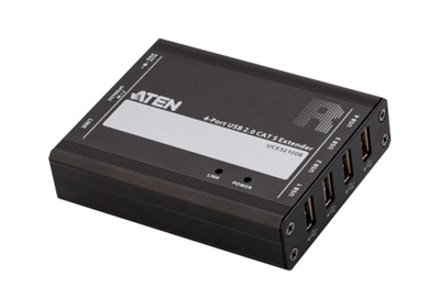 Aten UCE32100-AT-G El extensor USB 2.0 CAT 5 de 4 puertos UCE32100 es un dispositivo de dos unidades que realiza las funciones de transmisor y receptor. Ofrece una conexión resistente y de alta calidad que aprovecha todas las ventajas del estándar USB 2.0 para garantizar una comunicación de datos fiable. El UCE32100 puede extender la distancia de transmisión USB hasta 100 metros desde su ordenador a través de un cable Ethernet Cat 5. El suministro eléctrico de la unidad UCE32100 del receptor ofrece alimentación suficiente a cualquier tipo de dispositivo USB, como unidades de memoria flash, webcams, escáneres, impresoras, etc. Como solución realmente plug-and-play, el UCE32100 es compatible con todos los sistemas operativos más utilizados. Gracias a su resistente carcasa metálica, este extensor USB de alta calidad se presenta como una solución rápida y flexible para aplicaciones industriales. Además, su compacto tamaño con posibilidad de montaje en la pared y carril DIN permite ahorrar espacio de instalación.1x transmisor USB 2.0 CAT 5 UCE32100T1x receptor USB 2.0 CAT 5 UCE32100R1x LIN6-04U1-V1BG cable macho USB 2.0 de Tipo A a Tipo B1x 0AD8-8005-0MA adaptador de corriente1x LIN2-418K-E12G cable de alimentación4x kits de montaje2x carriles DIN2x kits de bloqueo de conector de CC2x conjuntos de patas de goma1x manual de instrucciones
