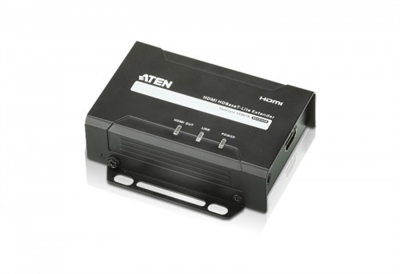Aten VE801R-AT-G El receptor HDMI HDBaseT-Lite VE801R se conecta con transmisores* HDBaseT para trasladar señal a una distancia de hasta 70 m desde la fuente con un cable Cat 5e/6/6a. Admite funciones HDMI entre las que se incluyen 3D, Color profundo y resoluciones de imagen 4K, además de audio Dolby Digital 5.1, DTS HD, y es compatible con HDCP. El diseño integral del VE801R ofrece una forma sencilla de montar el dispositivo en cualquier lugar. El panel lateral presenta ranuras antideslizante que evitan caídas adicionales durante la instalación de la unidad. Además, las ranuras mejoran la capacidad de ver las luces de estado LED. El VE801R es perfecto para centros de entretenimiento digital y para toda aquella instalación que requiera la prolongación de alta calidad de vídeo HDMI a gran distancia.