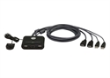 Aten CS22HF-AT - ATEN Switch KVM USB FHD HDMI de 2 puertos en formato cable. Tipo de puerto de teclado: USB