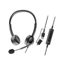 Axtel AXH-FLOWUCD - AURICULARES AXTEL FLOW STEREO USB-C + USB-A CANCELACION RUIDO 40MM CABLE STEREO HD