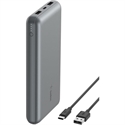 Belkin BPB012BTGY - Belkin Cargador portátil USB C 20000mAh, 20K Power Bank con puerto de entrada y salida USB