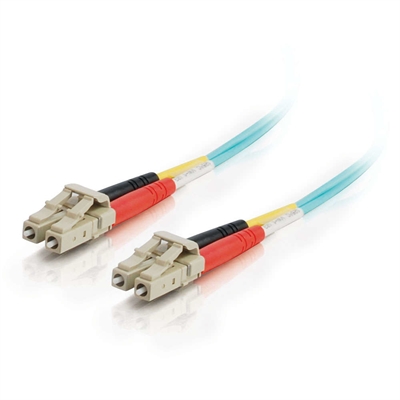 C2g 85549 C2G LC-LC 10Gb 50/125 OM3 Duplex Multimode PVC Fiber Optic Cable (LSZH) - Cable de red - LC de modos múltiples (M) a LC de modos múltiples (M) - 1 m - fibra óptica - impresión a dos caras - 50/125 micras - OM3 - sin halógenos - agua