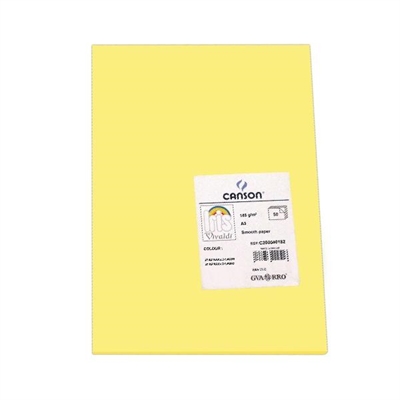 Canson C200040182 Cartulina Color Amarillo Limon De 185 G/Mi¿½ Formato A3. Ofrece Dureza Y Regularidad En Su Superficie. Ideales Para Todo Tipo De Manualidades Cubiertas Separadores E Impresion De Documentos.