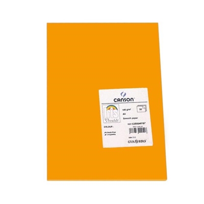 Canson C200040187 Cartulina Color Mandarina De 185 G/Mi¿½ Formato A3. Ofrece Dureza Y Regularidad En Su Superficie. Ideales Para Todo Tipo De Manualidades Cubiertas Separadores E Impresion De Documentos.