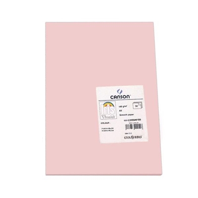 Canson C200040189 Cartulina Color Rosa De 185 G/Mi¿½ Formato A3. Ofrece Dureza Y Regularidad En Su Superficie. Ideales Para Todo Tipo De Manualidades Cubiertas Separadores E Impresion De Documentos.