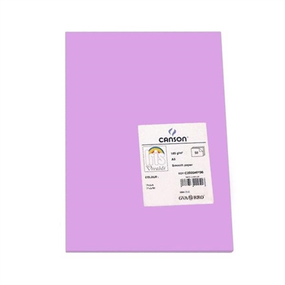 Canson C200040196 Cartulina Color Lila De 185 G/Mi¿½ Formato A3. Ofrece Dureza Y Regularidad En Su Superficie. Ideales Para Todo Tipo De Manualidades Cubiertas Separadores E Impresion De Documentos.