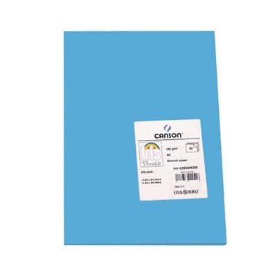 Canson C200040200 Cartulina Color Azul Maldivas De 185 G/Mi¿½ Formato A3. Ofrece Dureza Y Regularidad En Su Superficie. Ideales Para Todo Tipo De Manualidades Cubiertas Separadores E Impresion De Documentos.