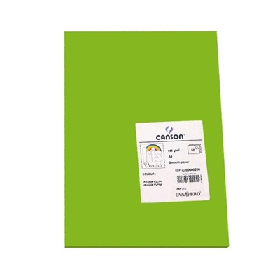 Canson C200040208 Cartulina Color Verde Billar De 185 G/Mi¿½ Formato A3. Ofrece Dureza Y Regularidad En Su Superficie. Ideales Para Todo Tipo De Manualidades Cubiertas Separadores E Impresion De Documentos.