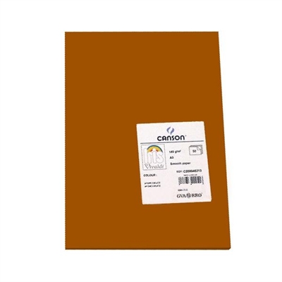 Canson C200040213 Cartulina Color Chocolate De 185 G/Mi¿½ Formato A3. Ofrece Dureza Y Regularidad En Su Superficie. Ideales Para Todo Tipo De Manualidades Cubiertas Separadores E Impresion De Documentos.