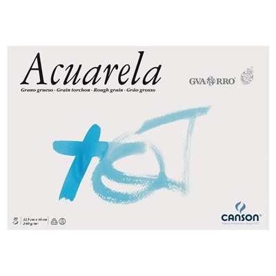 Canson C200400720 Bloc Encolado De Papel Para Acuarela De 240 G Con Medidas 325 X 46 Cm. Papel Blanco Con Barbas A Dos Lados Y Marca Al Agua De Alta Calidad Y Resistencia. Ideal Para Acuarela Y Gouache. Gran Absorcion De Agua. Cada Bloc Contiene 20 Hojas.