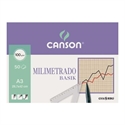 Canson C200402863 - Bloc Encolado De Papel Con Rayado Milimetrado De 100 G. Tamaño A4. Color Crema. Ideal Para