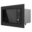 Cecotec 01387 Microondas encastrable digital de 23 litros de capacidad con grill y 900 W de potencia.- Microondas encastrable digital de 23 L de capacidad.- 900 W de potencia en 6 niveles pudiendo combinar las funciones de microondas y grill incluso con otras dos funciones para que funcionen seguidamente. - Grill de 1000 W de potencia para lograr unos resultados perfectos de gratinado de una manera rápida y sencilla. - Cuenta con 9 funciones preconfiguradas para poder cocinar fácilmente algunos tipos de alimentos: leche/café, arroz, pasta, carne, patatas, pescado, pollo, brochetas y recalentamiento automático. - Modo Descongelación por peso para que los alimentos se descongelen de manera rápida y uniforme conservando su textura y frescura originales. - Quick Start: empieza inmediatamente a la potencia máxima durante el tiempo establecido con un máximo de 10 minutos.- Inicio automático: tiene la opción de poderse programar para que un programa empiece a una hora determinada. - Temporizador de hasta 95 minutos. - Interior con revestimiento de acero inoxidable para una fácil limpieza. - El plato giratorio cuenta con un diámetro de 26.8 cm.- El panel de mandos cuenta con botones y una rueda.- Diseño elegante en negro para encajar perfectamente en cualquier cocina. - La puerta se abre fácilmente apretando un botón.- Cuenta con bloqueo de seguridad infantil para que su utilización no sea peligrosa.