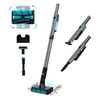 Cecotec 08408 Scoba 2100 Twice Aspirador escoba sin cables sin bolsa omnidireccional con diseño ultraligero (menos de 1 kg en mano y 1,6 kg entero) y motor Digital Brushless de gran potencia de succión que acaba con la suciedad de forma rápida, sin ruidos y con la misma eficiencia en cada uso gracias al sistema Multiphasic System.Cabezal 360Totalmente libre.Gracias a los dos rodamientos circulares de la base, el cabezal de limpieza con dos cepillos del aspirador vertical Scoba se mueve en todas direcciones adaptándose a todo tipo de espacios y obstáculos con una facilidad asombrosa.Doble cepilloUn dúo imbatible.Una combinación poderosísima del cepillo multifunción, capaz de raspar y arrastrar la suciedad, y el cepillo Jalisco con millones de microfibras que atrapan la microsuciedad. Cepillo Jalisco ideal para suelos duros que atrapa todas las partículas de microsuciedad, polvo y ácaros gracias a sus millones de microfibras ultra atrayentes. Multifunción para arrastrar la suciedad más grande y pelos, así como para rascar en el suelo o sobre las alfombras y llevárselo todo. 210 WPotentísimo para su peso.Con su motor digital de última generación que maximiza sus 210 W, aspira todo tipo de suciedad exprimiendo sus 20 kPa de succión. Una potencia escandalosa para lo poco que pesa. ComodidadNo pesa nada.Con sólo 0,73 kg en el aspirador de mano y 1,5 kg como escoba, limpiar tu casa con su súper potencia es tan fácil que ya no hay excusa para dejar algo sin recoger o hacer repasos ultrarrápidos. AutonomíaScoba te da más.Con sus hasta 40 minutos de autonomía es perfecta para usarla durante semanas en momentos puntuales o para una limpieza específica como el sofá.AccesoriosDa para mucho.Como aspirador de mano, la Scoba es perfecta para muebles, tapicerías y tu coche gracias a sus accesorio 2 en 1 y el accesorio para tapicerías.