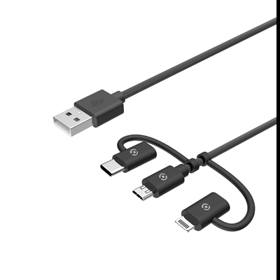 Celly USB3IN1BK Celly Cable Usb A Micro Usb Tipo C Y Lightning 1M - 