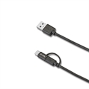 Celly USBCMICRO - Celly Cable Usb A Micro Usb Con Adaptador A Tipo C - Material: Goma; Color Principal: Negr