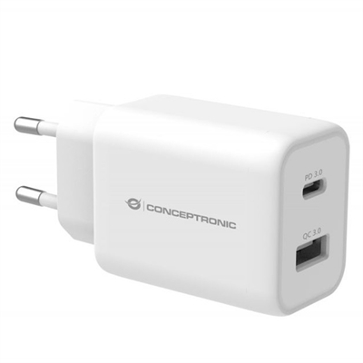 Conceptronic ALTHEA11W Althea 2-Port 33W Usb Pd Pps Charger - Color Principal: Blanco; Tipología Específica: Cargabaterias; Número De Puertos Usb: 2; Funcionalidad: Alimentar El Netbook/Notebook; Tipo De Conector 1: Usb-C; Color Primario: Blanco; Output Conector 1: 3 A; Output Total: 33 W