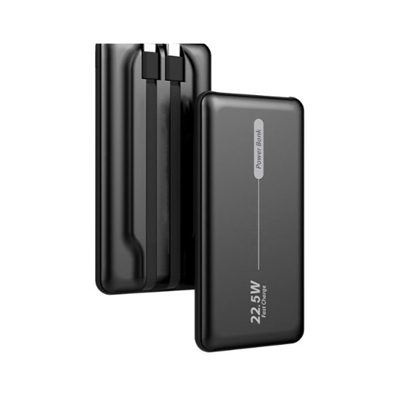 Cool CL8434847074528 POWERBANK COOL 10000MAH PD 22.5W BLACK 2 CABLES:TIPO-C LIGHTNING 1XUSB-A 1XTIPO-C
