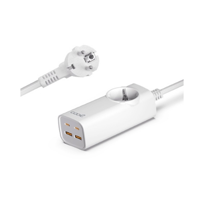 Cool CL8434847074573 CARGADOR COOL 5 PUERTOS 65W WHITE 1SCHUKO 2USB 2USB-C 65W BLANCO