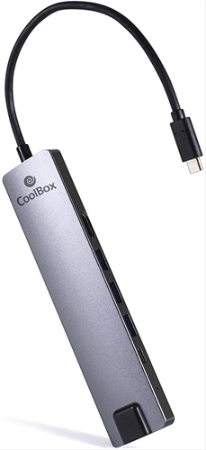 Coolbox COO-DOCK-01 Docking Coolbox Usb-C Hdmi Rj45 Usb - Tipología Específica: Docking Station; Funcionalidad: Expandir Los Puertos De Un Portatil; Color Primario: Gris; Material: Aluminio