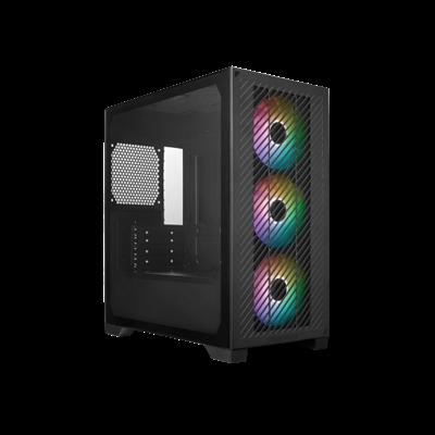 Cooler-Master E301-KGNN-S00 Cooler Master Elite 301. Factor de forma: Mini Tower, Tipo: PC, Color del producto: Negro. Factores de forma de la fuente de alimentación compatibles: ATX. Ventiladores frontales instalados: 3x 120 mm, Diámetro de ventiladores frontales soportados: 120 mm, Diámetro de ventiladores traseros soportados: 120 mm. Tamaños de disco duro soportados: 2.5,3.5. Ancho: 203,5 mm, Profundidad: 390 mm, Altura: 430 mm