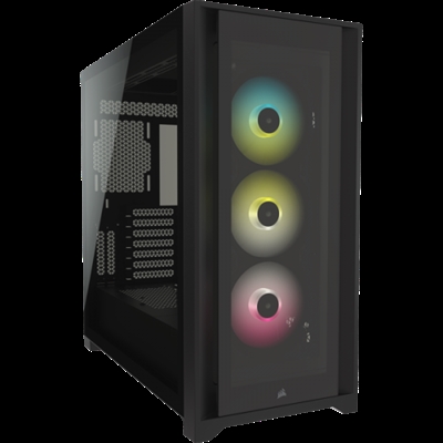 Corsair CC-9011212-WW Corsair iCUE 5000X RGB. Factor de forma: Midi Tower, Tipo: PC, Material: De plástico, Acero, Vidrio templado. Ubicación de fuente de alimentación: Fondo, Factores de forma de la fuente de alimentación compatibles: ATX. Ventiladores frontales instalados: 3x 120 mm, Diámetro de ventiladores frontales soportados: 120,140 mm, Diámetro de ventiladores traseros soportados: 120 mm. Tamaños de disco duro soportados: 2.5,3.5. Ancho: 245 mm, Profundidad: 520 mm, Altura: 520 mm