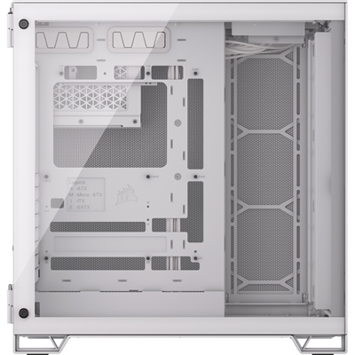 Corsair CC-9011260-WW Chasis de PC de torre media de doble cámara CORSAIR 6500D AIRFLOW proporciona un flujo de aire y una refrigeración excepcionales con un revestimiento de malla completa y un diseño de cámara para una configuración organizada. Un gran rendimiento del sistema con espacio para ventiladores de hasta 13 x 120 mm o 9 x 140 mm y opciones de montaje versátiles para radiadores en la parte delantera, techo, suelo y lateral. La compatibilidad con placas base montadas al revés permite una vista inalámbrica del sistema. Enrute todos los cables y monte hasta cuatro unidades de almacenamiento en la segunda cámara para garantizar una construcción limpia y perfecta, mientras que una moderna E/S en la parte frontal, que incluye USB 3.2 Gen-2 Type-C, proporciona un cómodo acceso al dispositivo. Con una gran cantidad de funciones para una fácil configuración y una amplia gama de accesorios opcionales, el 6500D AIRFLOW es altamente personalizable, lo que permite compilaciones de PC impresionantes en los años venideros.
