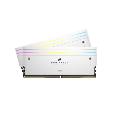 Corsair CMP64GX5M2B6400C32W Corsair Dominator Titanium CMP64GX5M2B6400C32W. Componente para: PC, Memoria interna: 64 GB, Diseño de memoria (módulos x tamaño): 2 x 32 GB, Tipo de memoria interna: DDR5, Velocidad de memoria del reloj: 6400 MHz, Forma de factor de memoria: 288-pin DIMM, Latencia CAS: 32