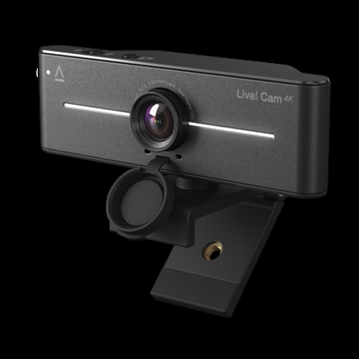 Creative-Labs 73VF099000000 Disfruta de una claridad increíblemente nítida, detallada y en resolución4K UHD con la Live! Cam 4K, una webcam plug-and-play diseñada paramaximizar tus videollamadas o transmisiones en línea.Junto con la función de compensación de contraluz, un lente granangular con campo de visión de 95°, rotación horizontal de 360° y ajustede inclinación de 30°, micrófonos duales y más, captura cada momentocon claridad y crea contenido en video con calidad profesional.