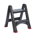 Curver 155160 - Taburete Plegable Color Rojo Y Negro. Medidas: 50 X 17 X 64 Cm.