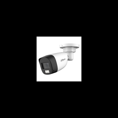 Dahua 1.0.01.12.24432-9001 La cámara de seguridad exterior Dahua 4 en 1 de 2MP ofrece una vigilancia confiable con una calidad de imagen excepcional. Con capacidad para operar en diversos entornos y condiciones climáticas, garantiza una protección óptima para tu hogar o negocio. Cámara HD-CVI para exteriores serie Lite con sensor CMOS, 2 Mpx, sensibilidad 0,01 lux. Vídeo 1080p sin comprimir a 25/30 fps.Objetivo fijo f = 2,8 mm (102° horizontal). Iluminación IR + LED hasta 20 m, filtro automático ICR, DWDR, reducción de ruido 3D NR, micrófono. Salida HD-CVI/TVI/AHD o CVBS (PAL), estanqueidad IP67, alimentación DC 12V.