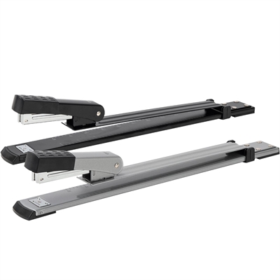 Deli E0334 Grapadora Con Brazo Largo Meti¿½Lico De 310 Mm Deli. Fabricada En Plastico De Color Negro. Compatible Con Grapas 24/6 Y 26/6. Tipo De Grapado: Cerrado Y Su Mi¿½Xima Capacidad Es Hasta 25 Hojas.