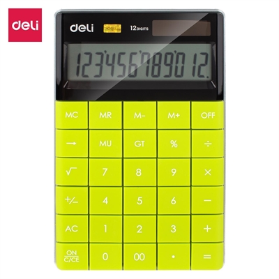 Deli E1589V Calculadora De Sobremesa E1589 Deli De 12 Digitos. Alimentacion Dual (Solar Y Pilas Lr54). Cuenta Con Marcadores De Coma De 3 Digitos 4 Teclas De Memoria Tecla De Retroceso Tecla De Cambio De Signo Y Funciones Basicas. Medidas: 165 X 103 X 16 Mm. Color Verde.