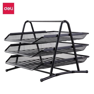 Deli E9181 Set De 3 Bandejas Rejilla Deli. Fabricado En Acero Color Negro. Medidas: 350 X 278 X 275 Mm.
