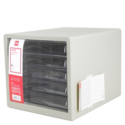 Deli E9775 Modulo 5 Cajones Deli. Fabricado En Plastico Color Negro. Medidas 275 X 340 X 260 Mm.