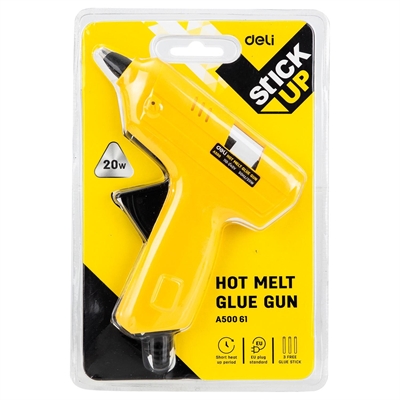 Deli EA50061 Pistola De Silicona Termofusible Deli Stick Up De 20 W Para Barras De I¿½ 7 Mm. El Mecanismo De Disparo Ayuda A Que La Silicona Se Aplique Mi¿½S Fi¿½Cilmente. Boquilla Precisa Para Aplicar Uniformemente Con Cubierta De Plastico Para Evitar Dai¿½Os Por Calor. Peri¿½Odo De Calentamiento De 3 A 5 Minutos. Incluye 3 Barras De Silicona.