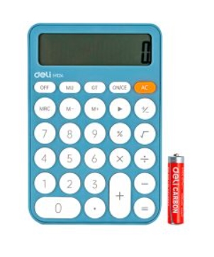 Deli EM124A Calculadora De Bolsillo Em124 Deli De 12 Digitos. Alimentacion A Pilas Aaa Y Pantalla Grande. Cuenta Con 3 Teclas De Memoria Y Funciones Basicas. Medidas: 1576 X 105 X 28 Mm. Color Azul.