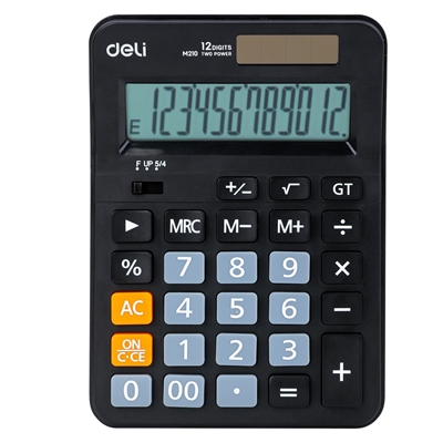 Deli EM210 Calculadora De Bolsillo Em210 Deli De 12 Digitos. Alimentacii¿½N Solar/Pila Y Pantalla Lcd. Cuenta Con 3 Teclas De Memoria Tecla De Retroceso Marcadores De Coma De 3 Digitos Tecla Para Cambiar De Signo Y Funciones Bi¿½Sicas. Medidas: 1521 X 1087 X 29 Mm. Color Negro.