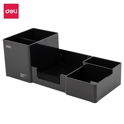 Deli EZ00220 Organizador Deli. Fabricado En Plastico. Cuenta Con 6 Compartimentos. Medidas: 254 X 112 X 90 Mm. Color Negro.