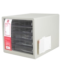 Deli E9775 - Modulo 5 Cajones Deli. Fabricado En Plastico Color Negro. Medidas 275 X 340 X 260 Mm.